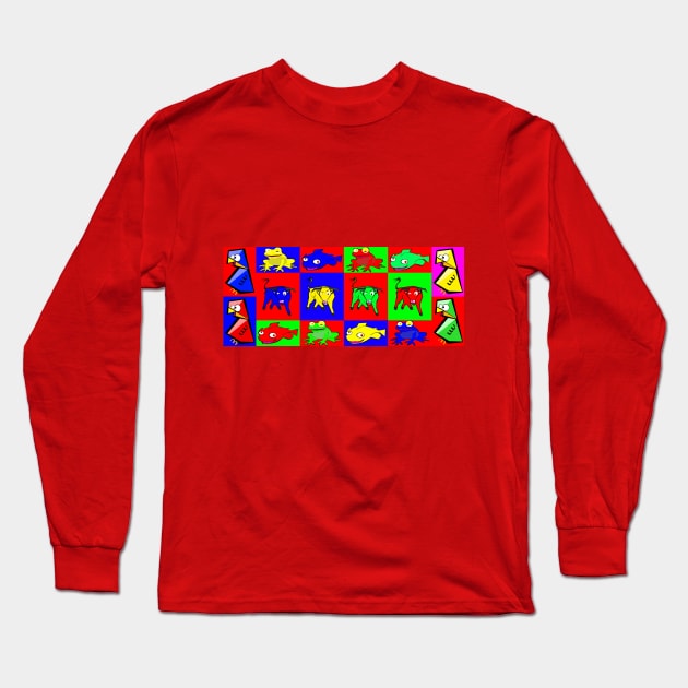 Colored animals Long Sleeve T-Shirt by DrTigrou